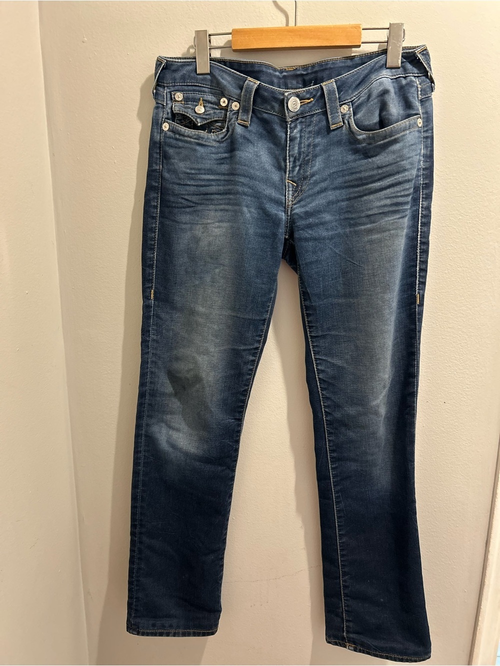 True Religion Slim Straight Jeans Size 30 Medium Wash